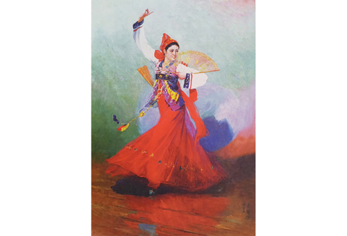 油絵「踊り子」