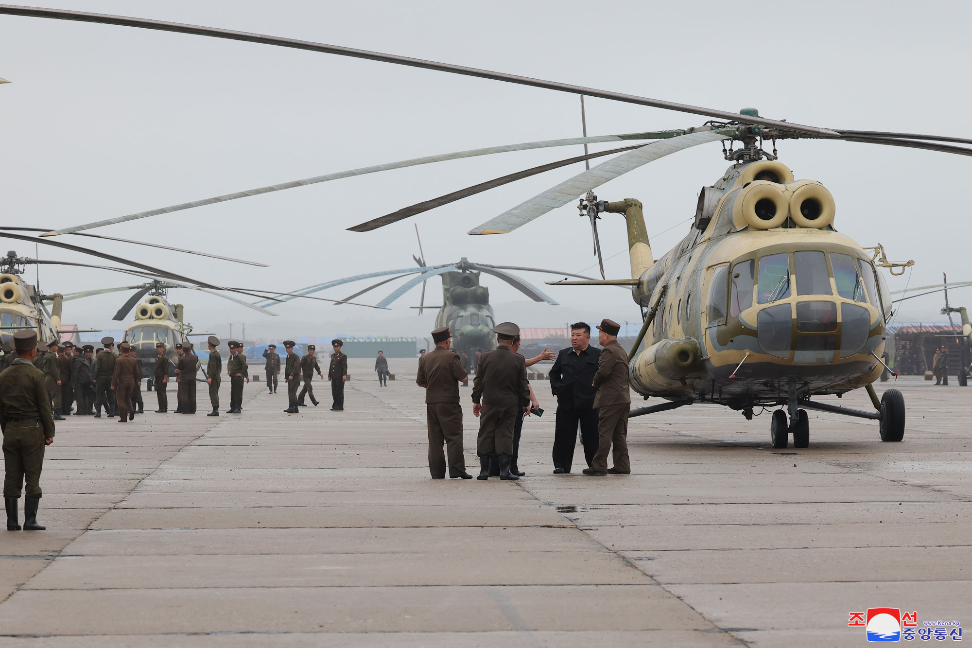 President of State Affairs <nobr><span style="font-size:110%;">Kim Jong Un</span></nobr> inspects flood-hit areas in city of Sinuiju and Uiju County of North Phyongan Province