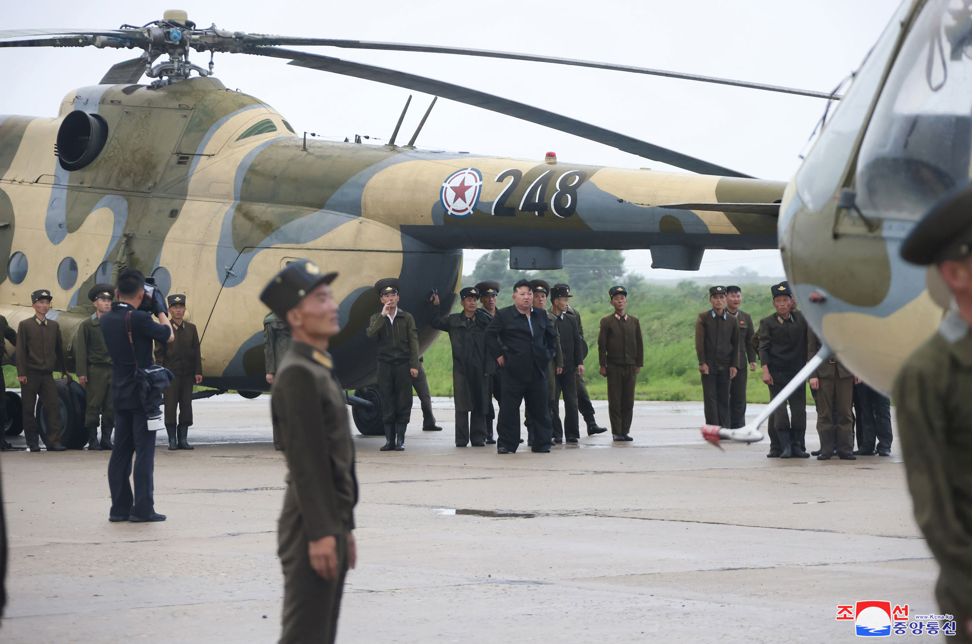 President of State Affairs <nobr><span style="font-size:110%;">Kim Jong Un</span></nobr> inspects flood-hit areas in city of Sinuiju and Uiju County of North Phyongan Province