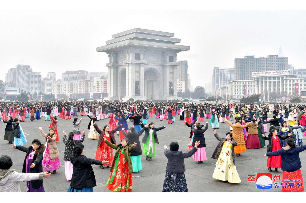 Dancing party of women