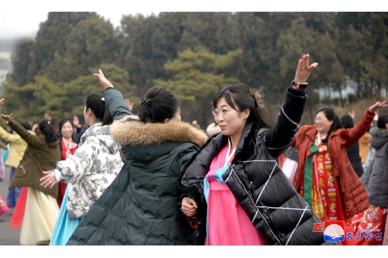 Dancing party of women