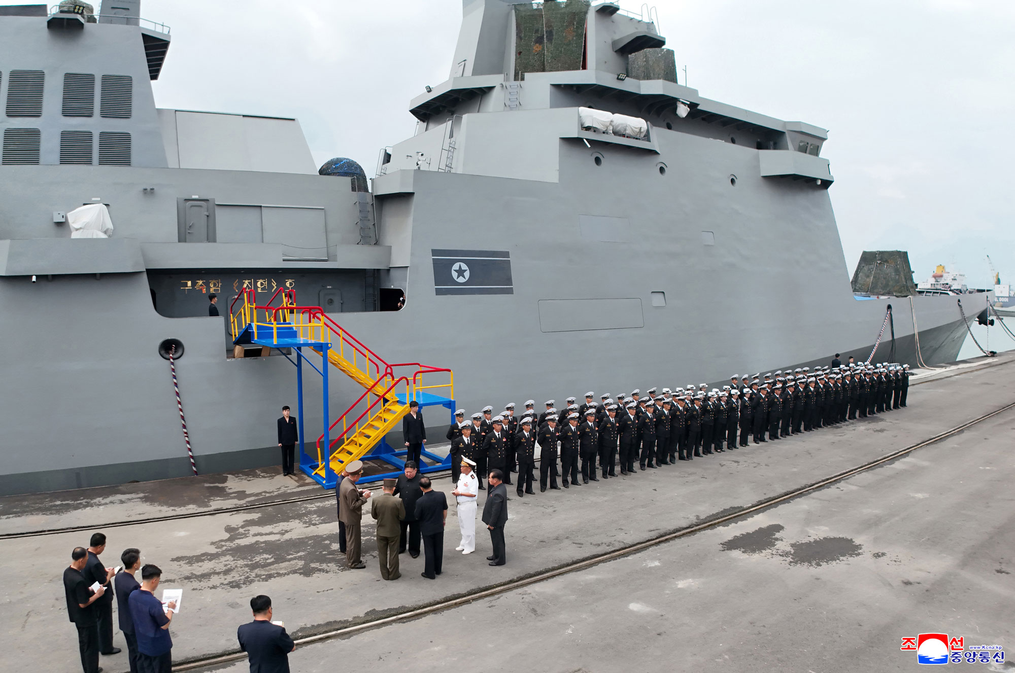 Respected Comrade Kim Jong Un visits Destroyer "Choe Hyon" and learns about training and life of sailors