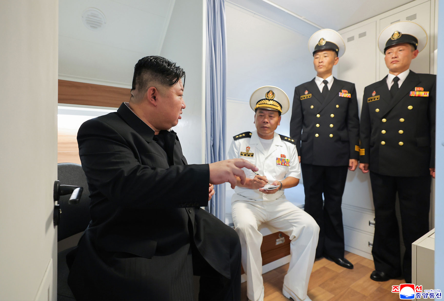 Respected Comrade Kim Jong Un visits Destroyer "Choe Hyon" and learns about training and life of sailors