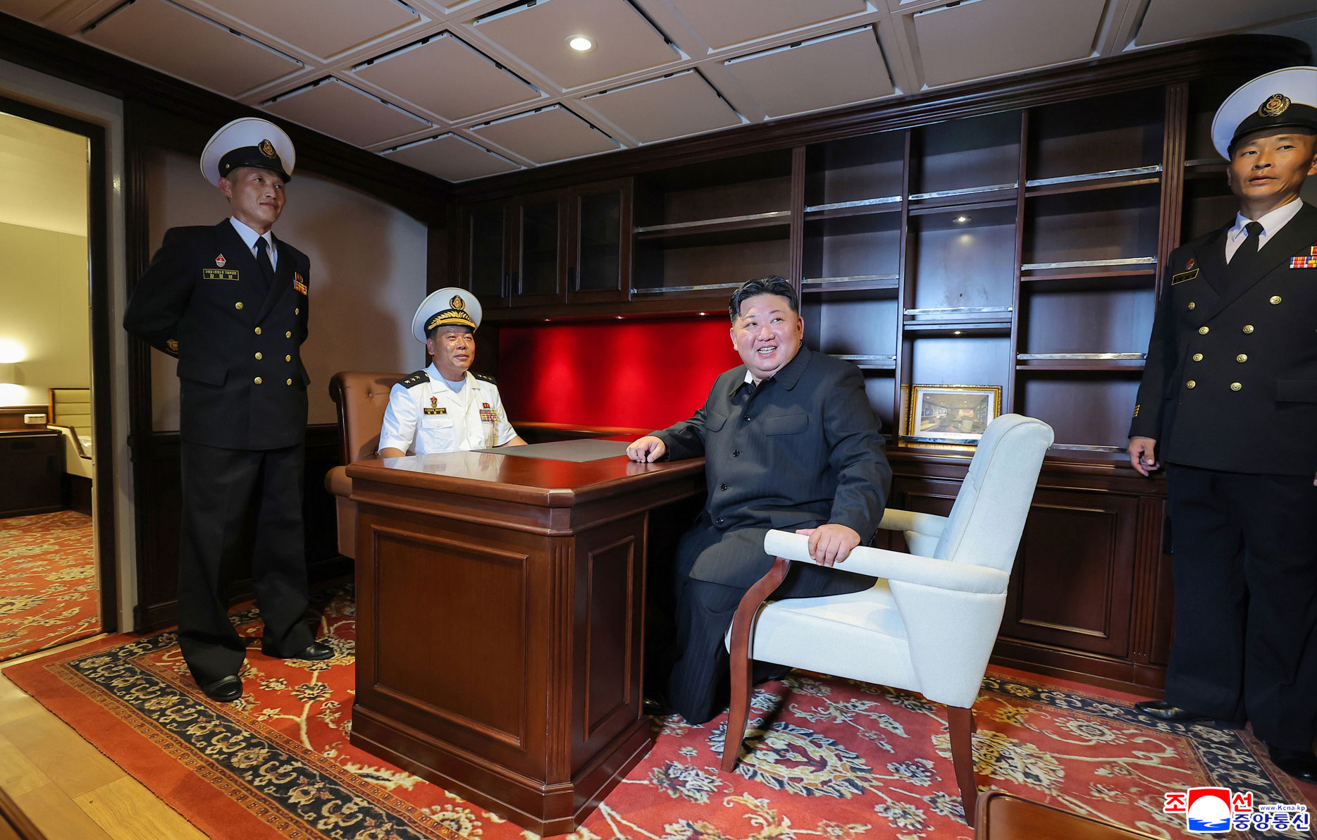 Respected Comrade Kim Jong Un visits Destroyer "Choe Hyon" and learns about training and life of sailors
