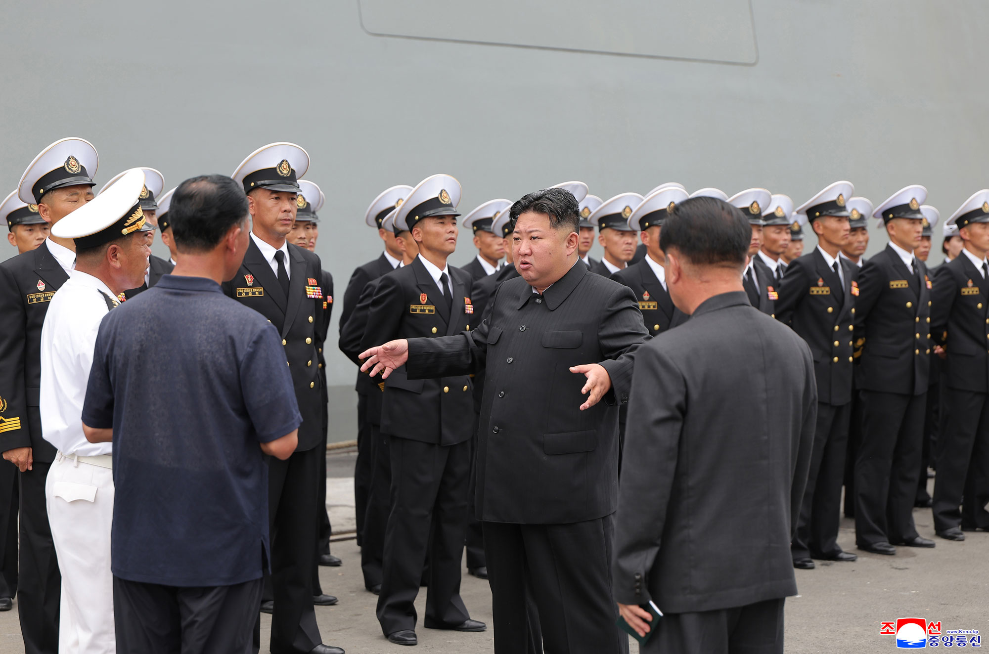 Respected Comrade Kim Jong Un visits Destroyer "Choe Hyon" and learns about training and life of sailors
