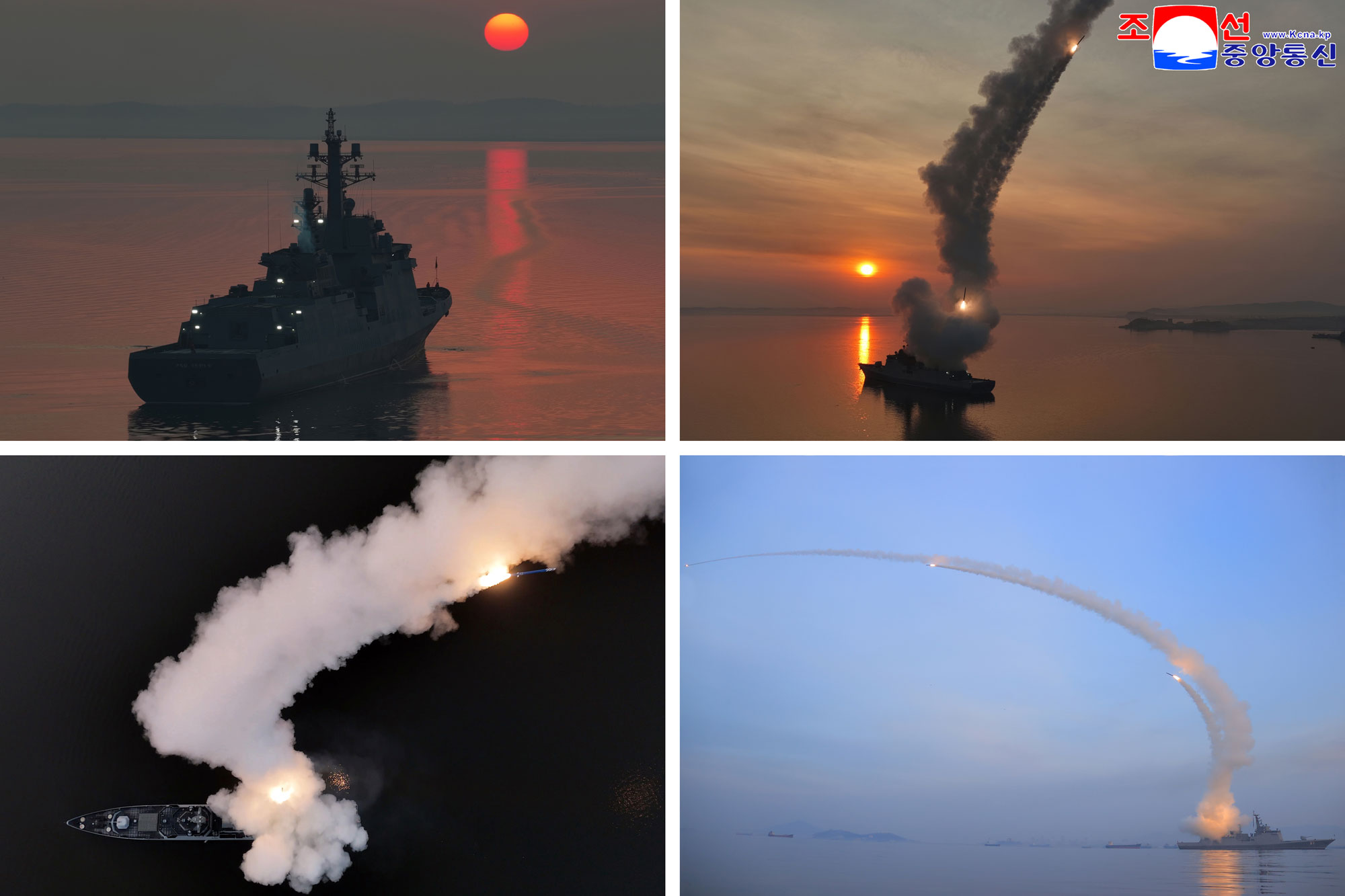 구축함 《최현》호에서 전략순항미싸일시험발사 진행